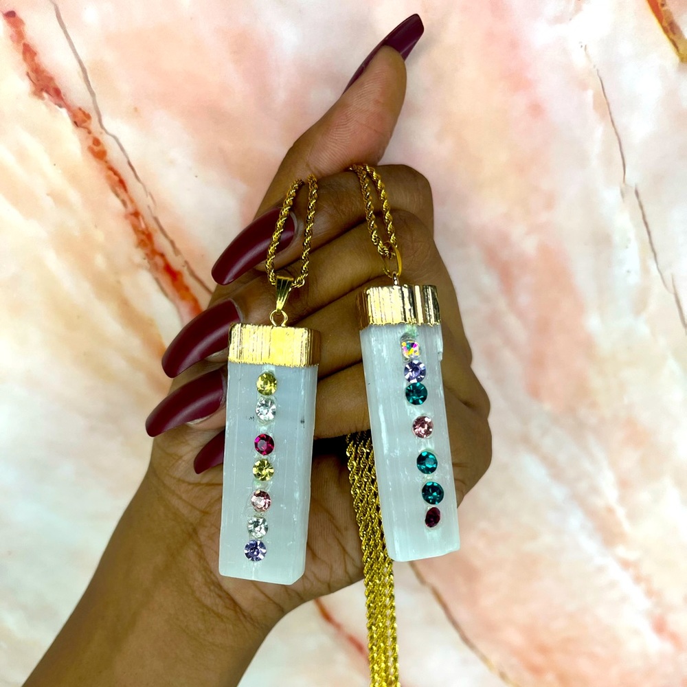 Selenite Dangle Necklace